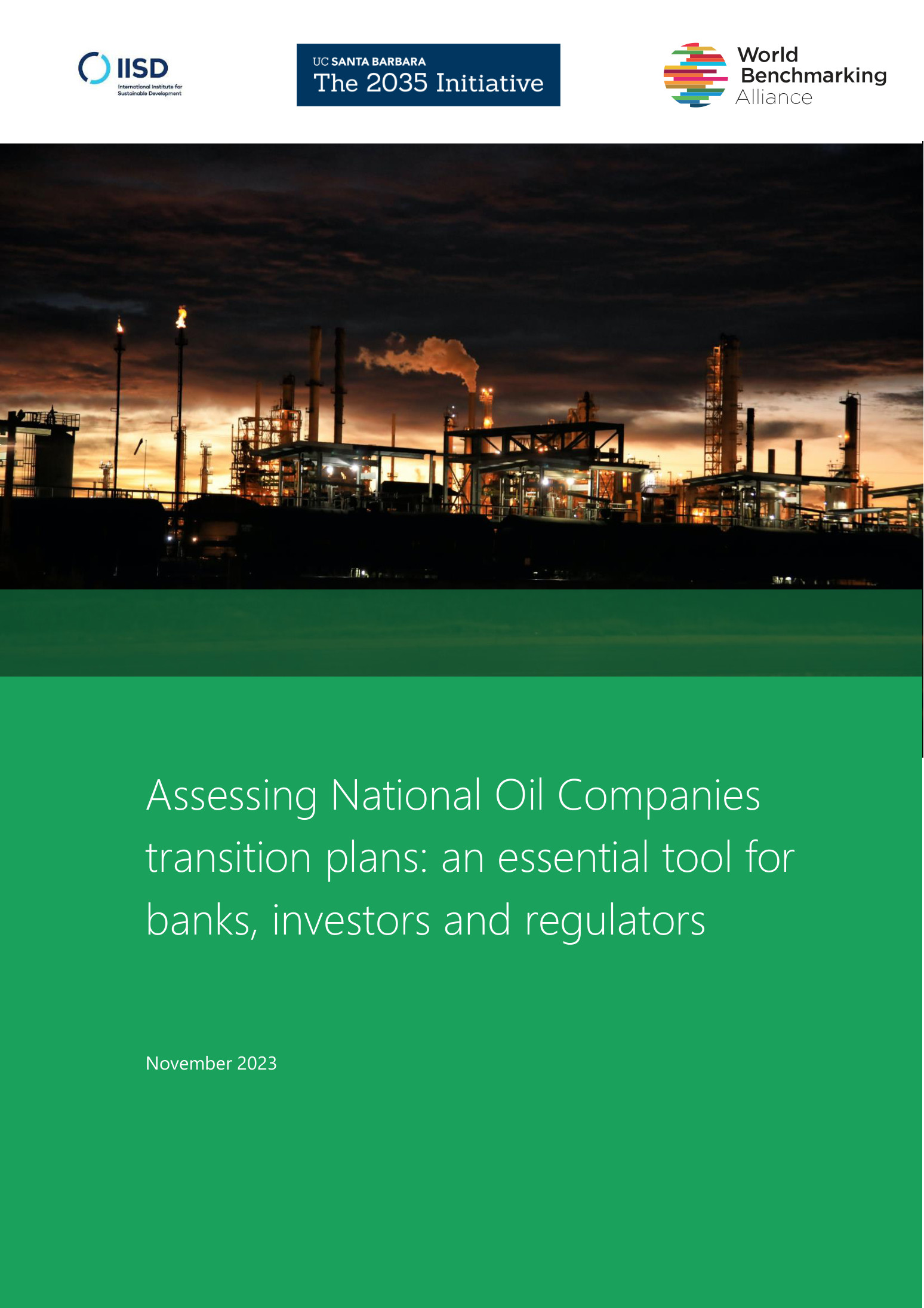 Report cover — Assessing National Oil Companies’ Transition Plans