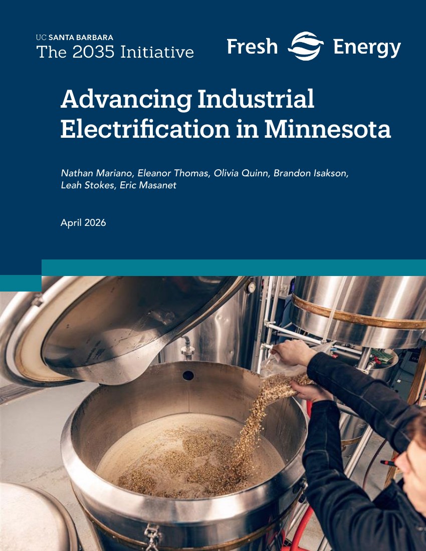 Report cover — Advancing Industrial Electrification in Minnesota