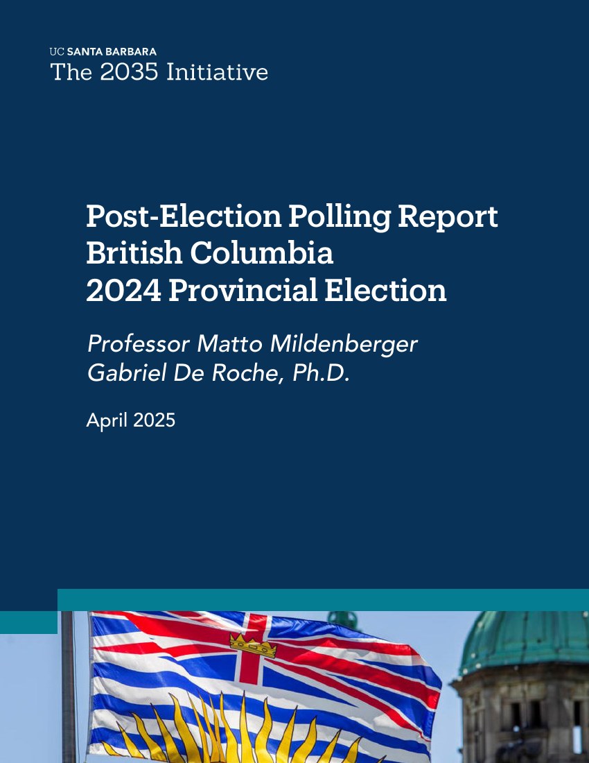 Report cover — Post-Election Polling Report: British Columbia 2024 Provincial Election