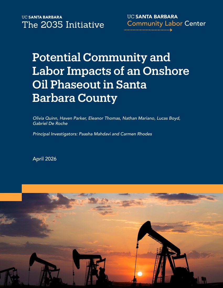 Report cover — Potential Community & Labor Impacts of an Onshore Oil Phaseout in Santa Barbara County